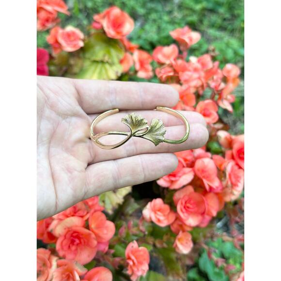 Adjustable Bronze Ginkgo Leaf Bracelet, Adjustable Bronze Ginkgo Leaf  Bracelet - Picture 1 of 5
